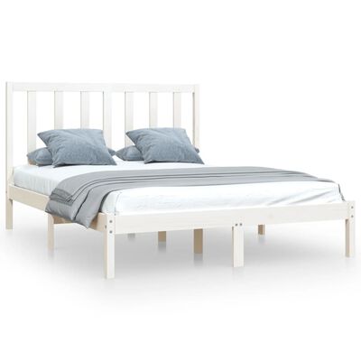 vidaXL Bedframe massief grenenhout wit 120x190 cm