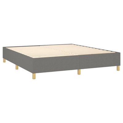 vidaXL Boxspring met matras stof donkergrijs 180x200 cm