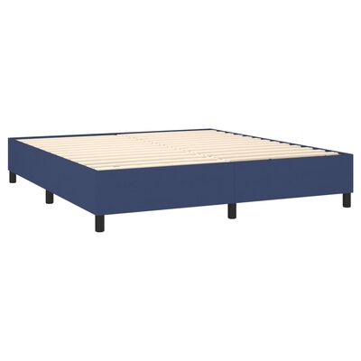 vidaXL Boxspring met matras stof blauw 160x200 cm