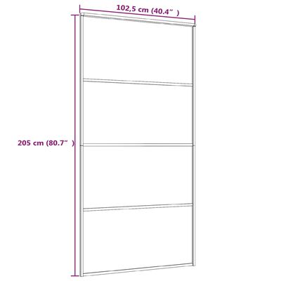 vidaXL Schuifdeur 102,5x205 cm mat ESG-glas en aluminium wit