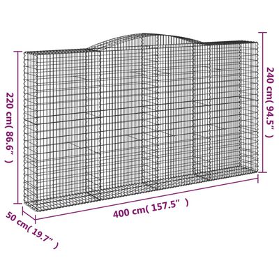 vidaXL Schanskorven 15 st gewelfd 400x50x220/240 cm ijzer