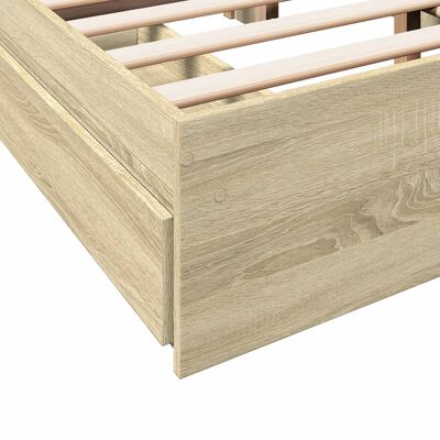 vidaXL Bedframe met lades bewerkt hout sonoma eikenkleurig 140x200 cm