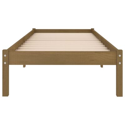 vidaXL Bedframe massief grenenhout honingbruin 90x200 cm