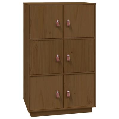 vidaXL Hoge kast 67x40x108,5 cm massief grenenhout honingbruin