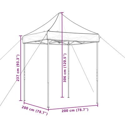 vidaXL Partytent inklapbaar pop-up 200x200x306 cm taupe