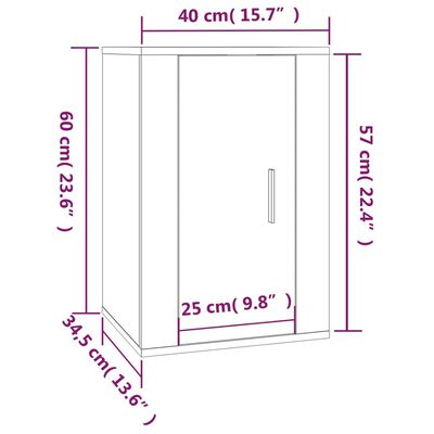 vidaXL Tv-wandmeubel 40x34,5x60 cm hoogglans wit