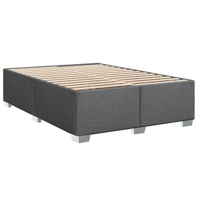 vidaXL Boxspring met matras stof donkergrijs 140x200 cm