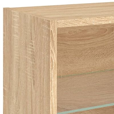 vidaXL 4-delige Tv-wandmeubelset met LED bewerkt hout sonoma eiken