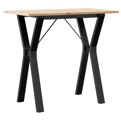 vidaXL Eettafel Y-frame 80x50x75 cm massief grenenhout en gietijzer