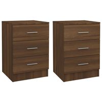 vidaXL Nachtkastjes 2 st 38x35x56 cm bewerkt hout bruin eikenkleur