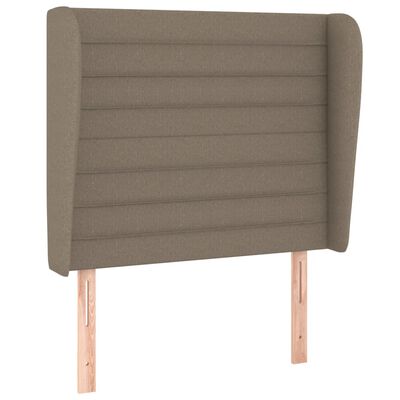 vidaXL Hoofdbord met randen 103x23x118/128 cm stof taupe