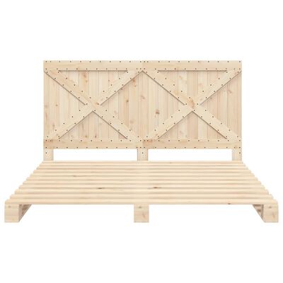 vidaXL Bedframe met hoofdbord massief grenenhout 200x200 cm