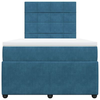 vidaXL Boxspring met matras fluweel blauw 120x190 cm