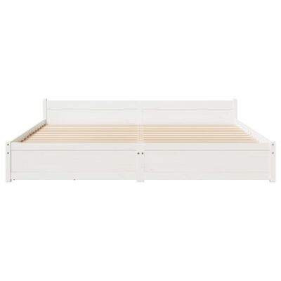 vidaXL Bedframe zonder matras massief grenenhout wit 200x200 cm