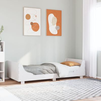 vidaXL Bedframe zonder matras massief grenenhout wit 90x200 cm