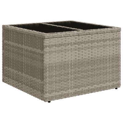 vidaXL 9-delige Loungeset met kussens poly rattan lichtgrijs