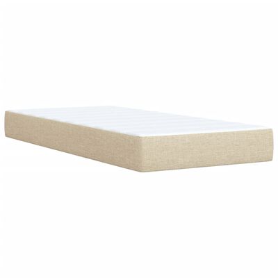 vidaXL Boxspring met matras stof crèmekleurig 90x190 cm