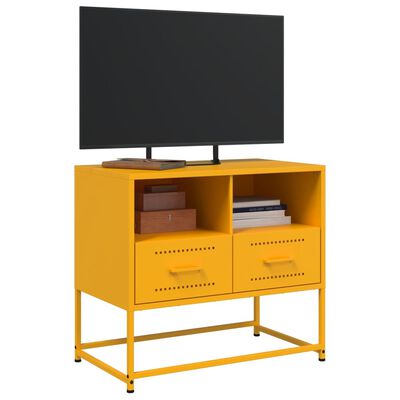 vidaXL Tv-meubel 68x39x60,5 cm staal mosterdgeel