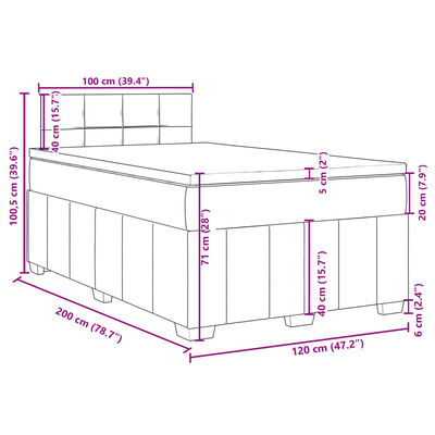 vidaXL Boxspring met matras stof zwart 120x200 cm