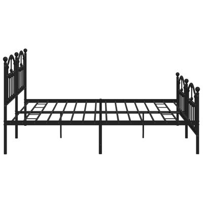 vidaXL Bedframe met hoofd- en voeteneinde metaal zwart 200x200 cm