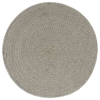 vidaXL Placemats 6 st rond 38 cm katoen effen grijs