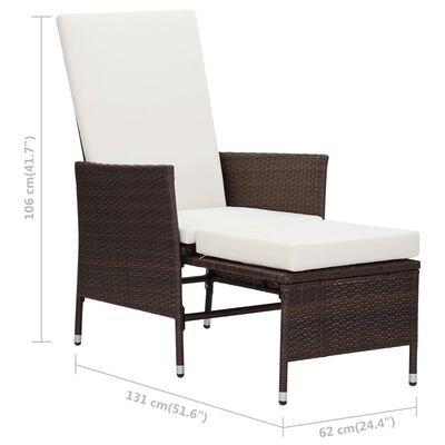 vidaXL 2-delige Loungeset met kussens poly rattan bruin