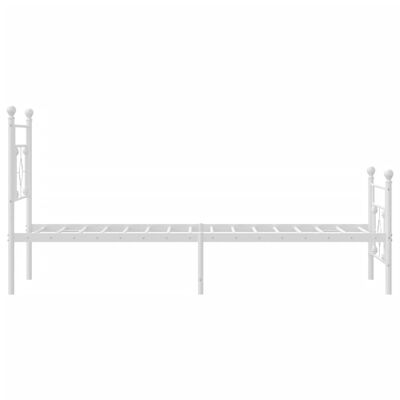 vidaXL Bedframe met hoofd- en voeteneinde metaal wit 100x200 cm