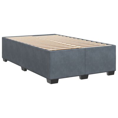 vidaXL Boxspring met matras fluweel donkergrijs 120x200 cm