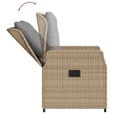 vidaXL 5-delige Tuinset met kussens poly rattan beige