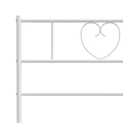 vidaXL Bedframe met hoofd- en voeteneinde metaal wit 100x190 cm