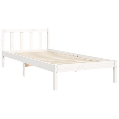 vidaXL Bedframe zonder matras massief grenenhout wit 90x200 cm