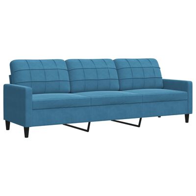 vidaXL 2-delige Loungeset met kussens fluweel blauw