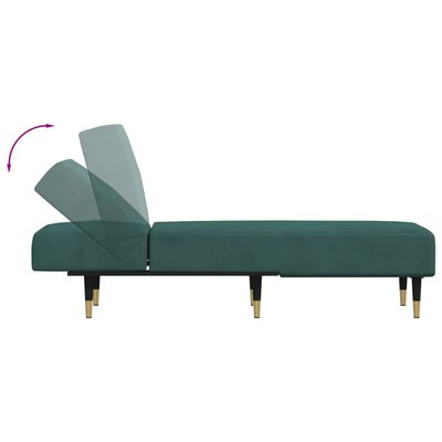 vidaXL Chaise longue fluweel donkergroen