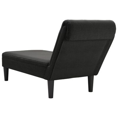 vidaXL Chaise longue met kussen en rechterarmleuning stof zwart