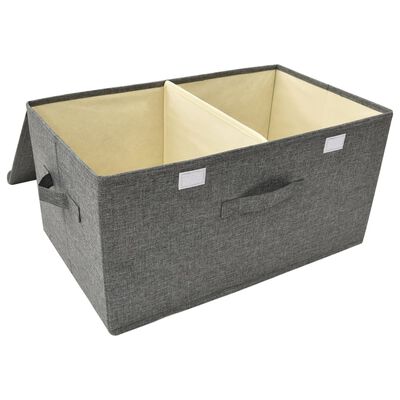 vidaXL Opbergboxen 2 st 50x30x25 cm stof antracietkleurig