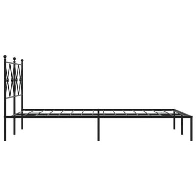 vidaXL Bedframe met hoofdbord metaal zwart 120x200 cm