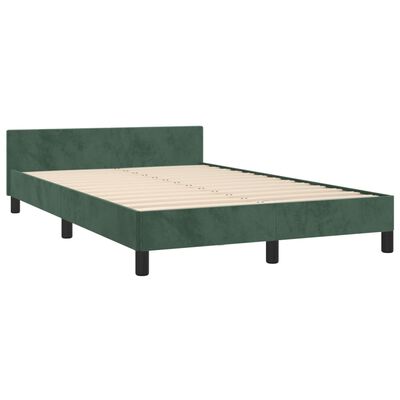 vidaXL Bedframe zonder matras 120x200 cm fluweel donkergroen