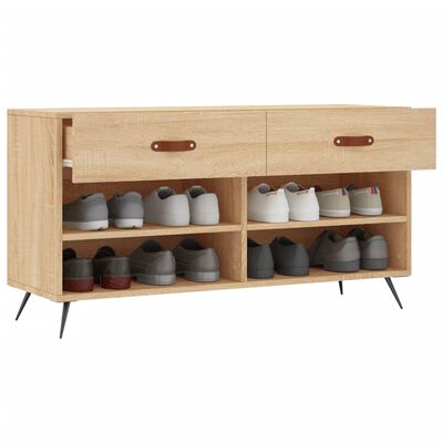 vidaXL Schoenenbank 102x35x55 cm bewerkt hout sonoma eikenkleurig