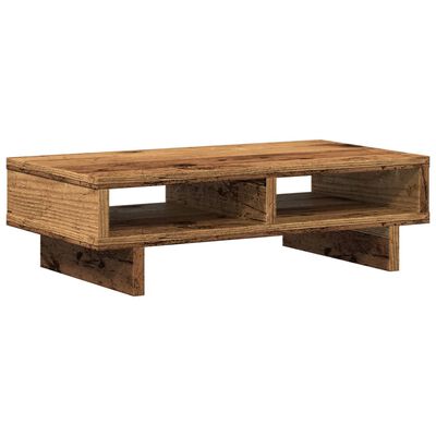 vidaXL Monitorstandaard 50x27x15 cm bewerkt hout oud houtkleurig