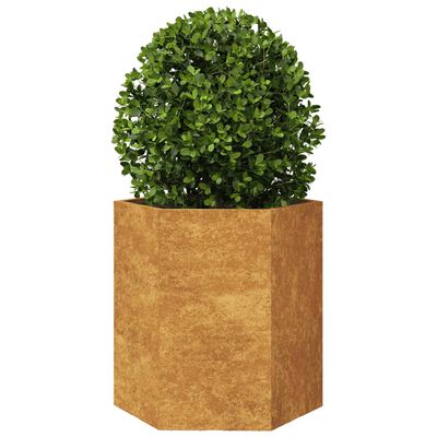 vidaXL Plantenbak zeshoek 46x40x45 cm cortenstaal