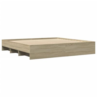 vidaXL Bedframe bewerkt hout sonoma eikenkleurig 200x200 cm