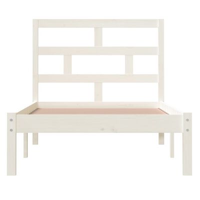 vidaXL Bedframe massief hout wit 90x190 cm