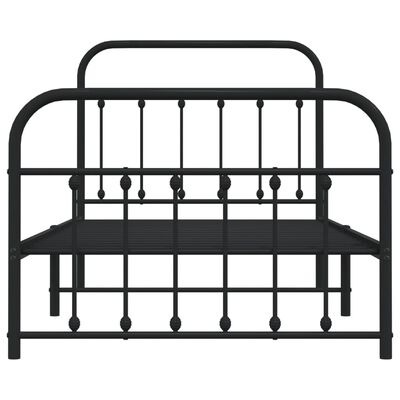 vidaXL Bedframe met hoofd- en voeteneinde metaal zwart 100x190 cm