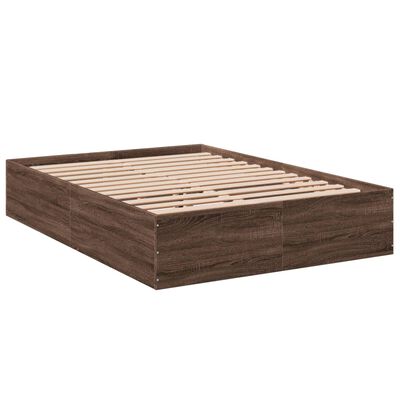 vidaXL Bedframe bewerkt hout bruin eikenkleur 120x200 cm