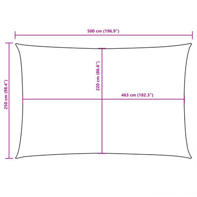 vidaXL Zonnescherm rechthoekig 2,5x5 m oxford stof bruin