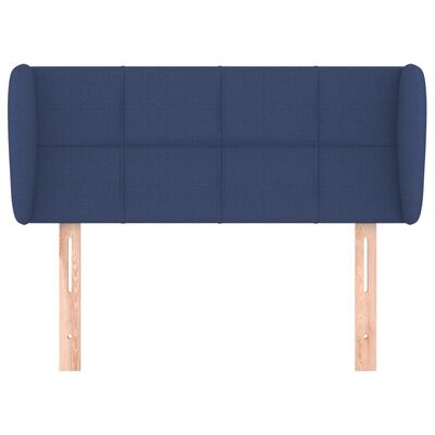 vidaXL Hoofdbord met randen 103x23x78/88 cm stof blauw