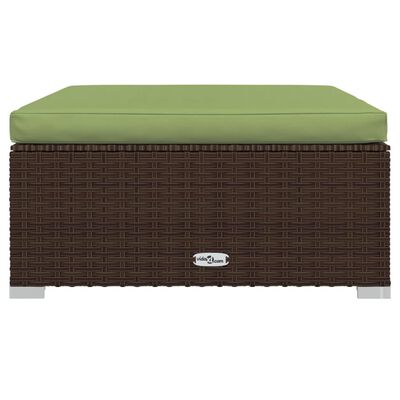 vidaXL 8-delige Loungeset met kussens poly rattan bruin