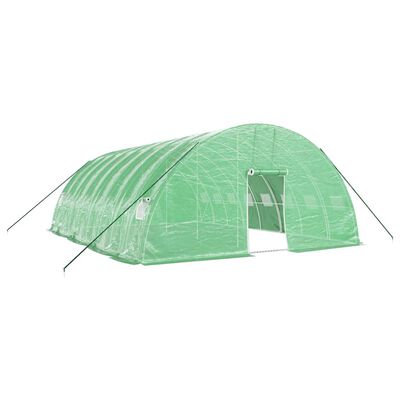 vidaXL Tuinkas met stalen frame 48 m² 8x6x2,85 m groen