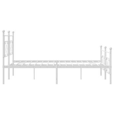 vidaXL Bedframe met hoofd- en voeteneinde metaal wit 193x203 cm