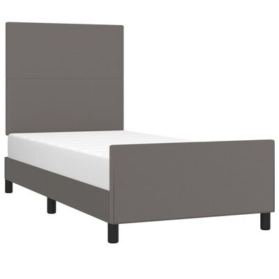 vidaXL Bedframe met hoofdbord kunstleer grijs 80x200 cm